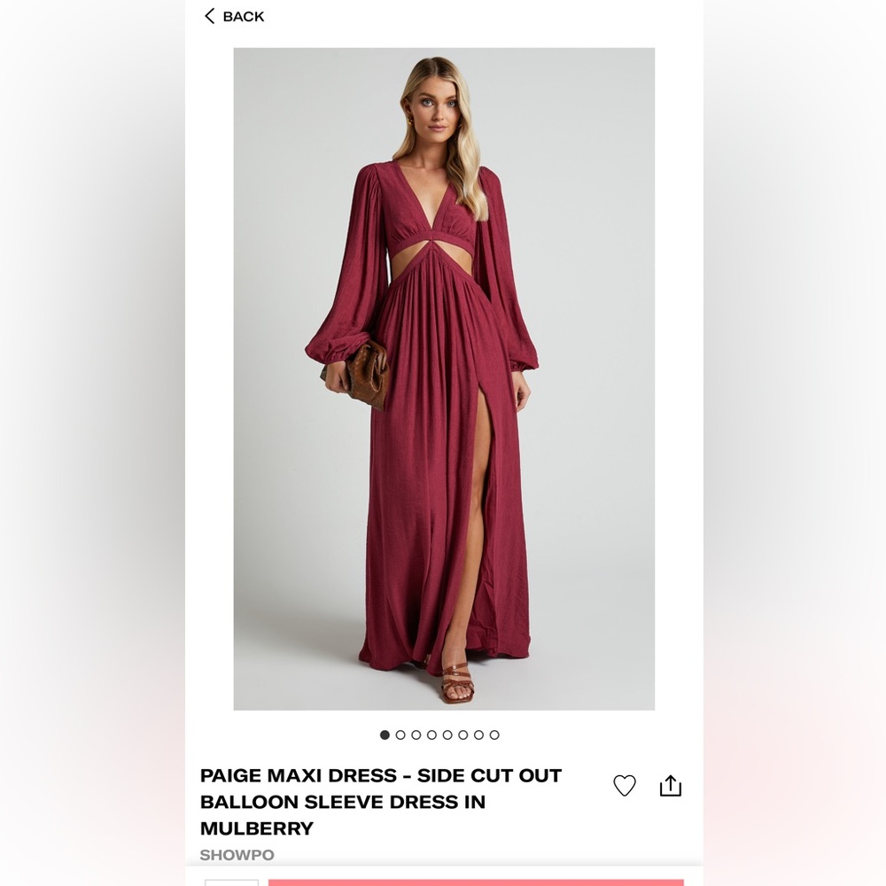 Showpo Paige Maxi Dress (Mulberry) - size 10